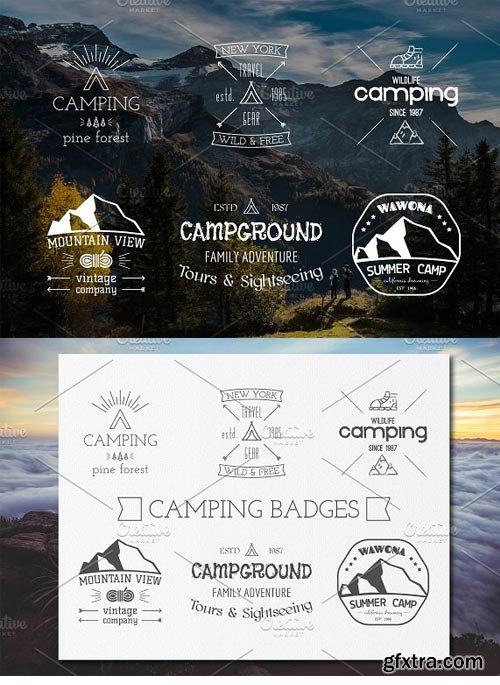 CM - Outdoor Camping Badges and Logos 356415