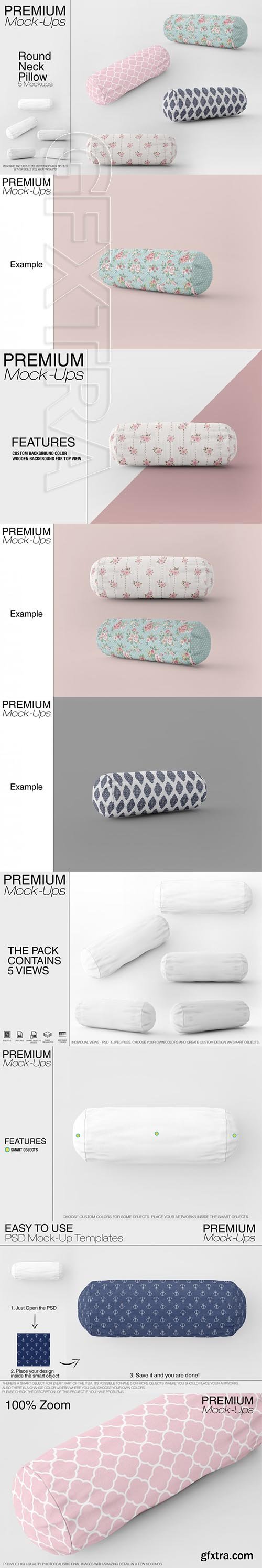 Round Neck Pillow Mockup Pack