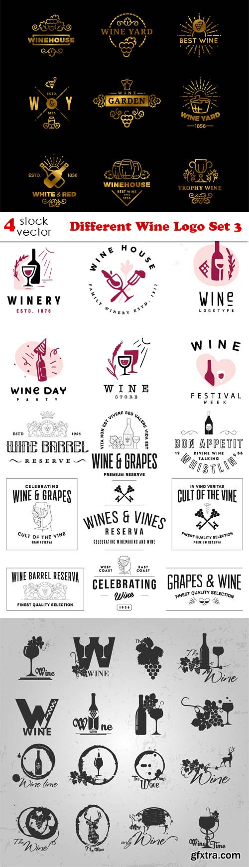 Vectors - Different Wine Logo Set 3