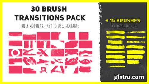 Videohive - 30 Brush Transitions Pack - 21940411