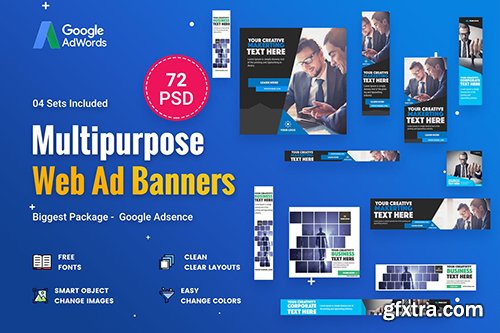 Multipurpose, Business Banners Ad - 72 PSD