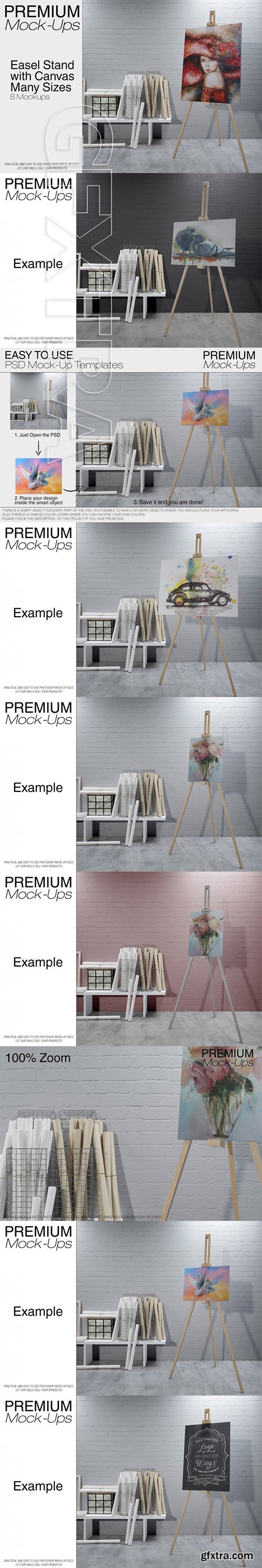Easel Stand with Canvas - Many Sizes
