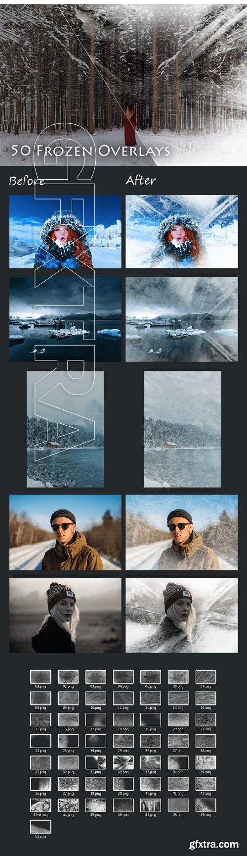 50 Frozen Photo Overlays