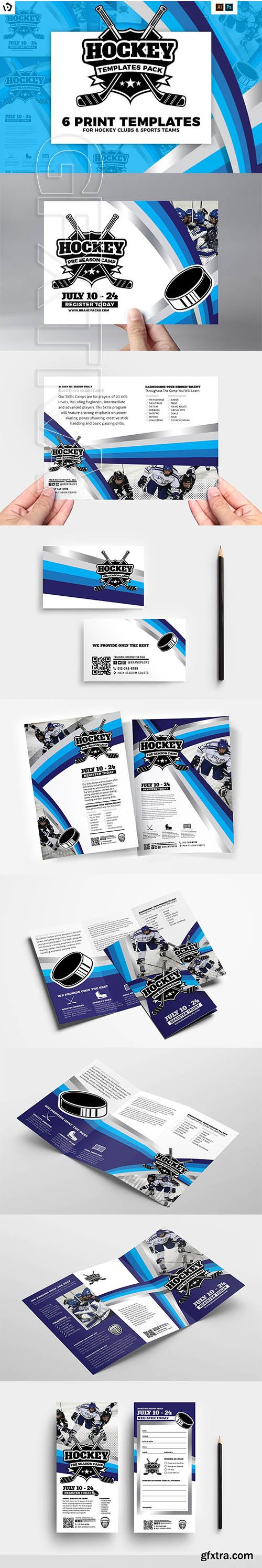 CreativeMarket - Ice Hockey Templates Pack 2735397
