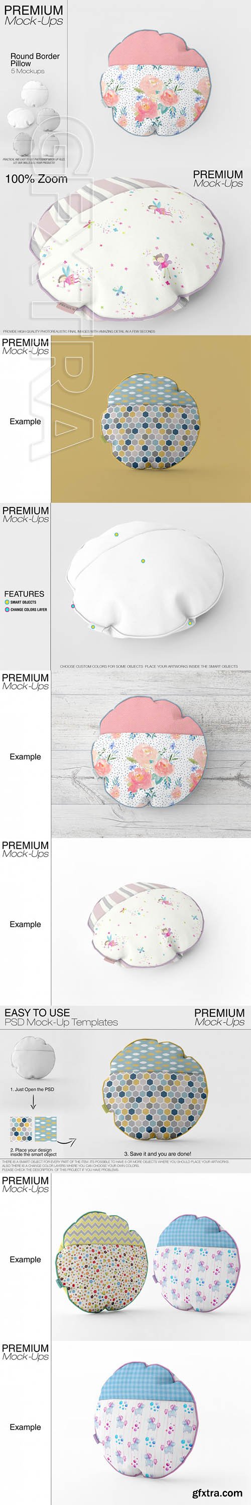 Round Borderd Pillow Mockup Pack