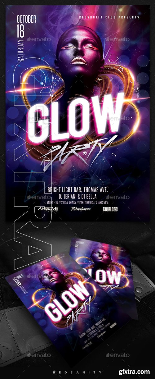 GraphicRiver - Glow Party Flyer 22302365