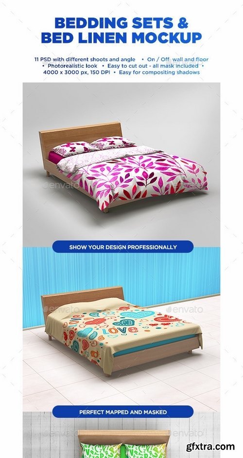 GraphicRiver - Bedding Sets & Bed Linen Mockup 12018429