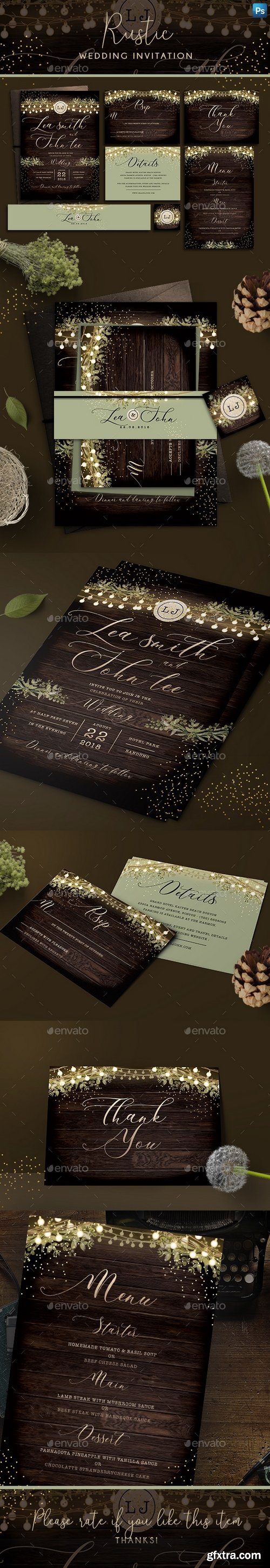 Graphicriver - Rustic Wedding Invitation 22084287