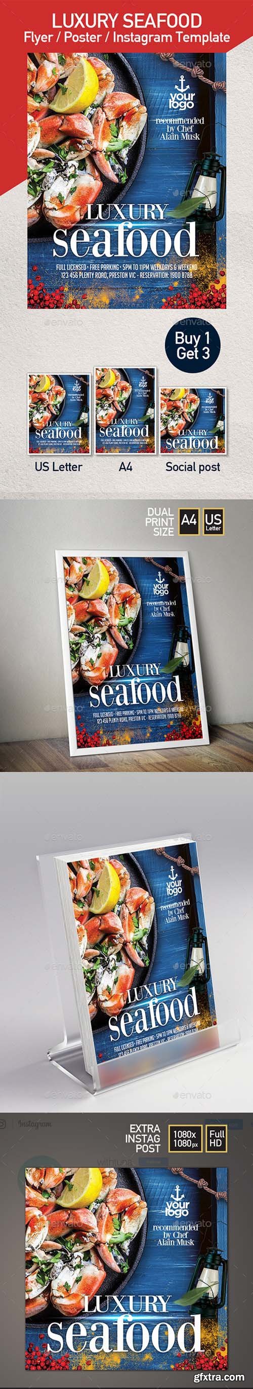 Seafood Restaurant - Set of 3 Flyer Templates 22314497