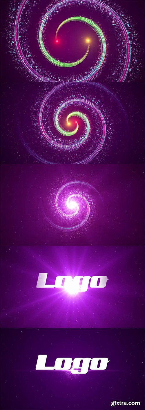 Colorful Particles Light Spiral Logo 92121