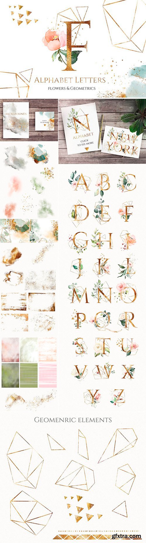 CM - Floral alphabet letters. Geometrics 2542022