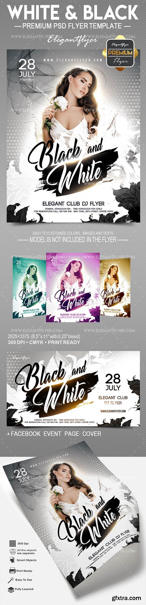 White and Black – Flyer PSD Template