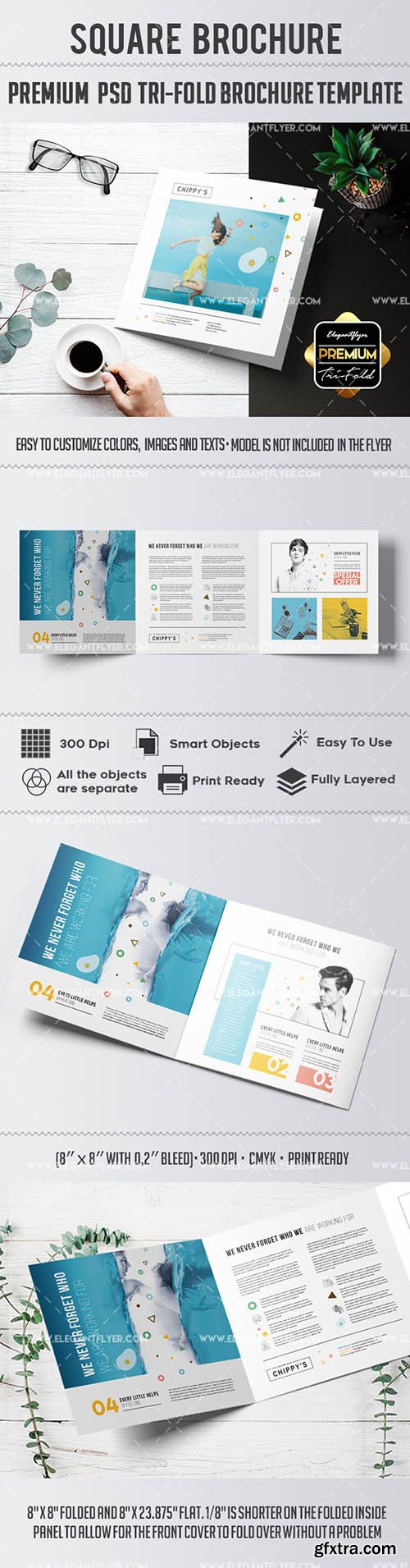 Square – Tri-Fold Brochure PSD Template
