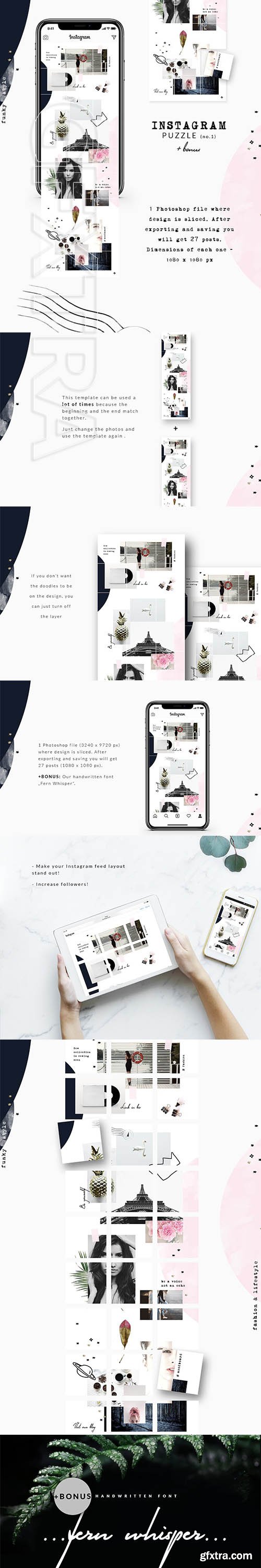 Instagram PUZZLE template - Funky Style
