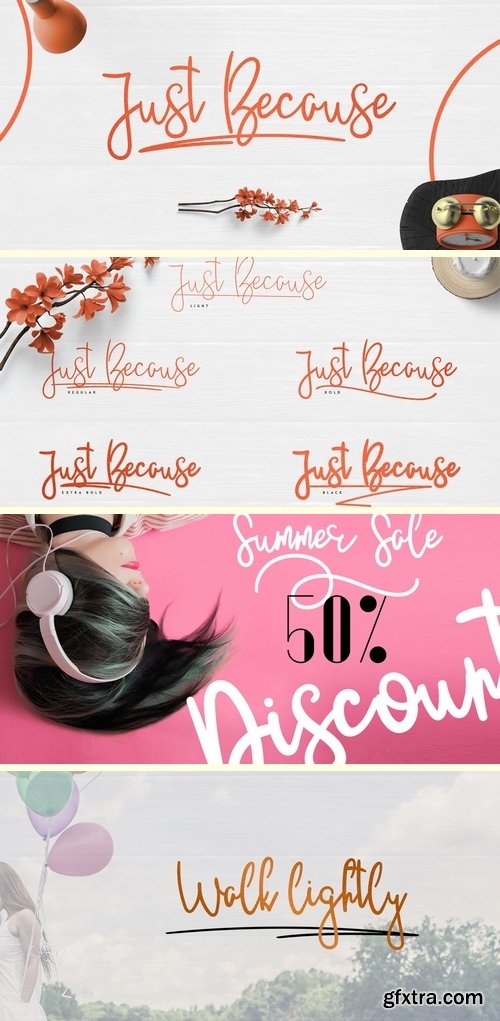 JustBecause Font Family - 6 Fonts