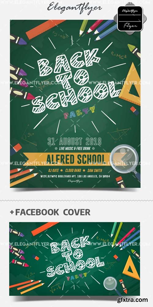 Back to School Party V15 2018 Flyer PSD Template
