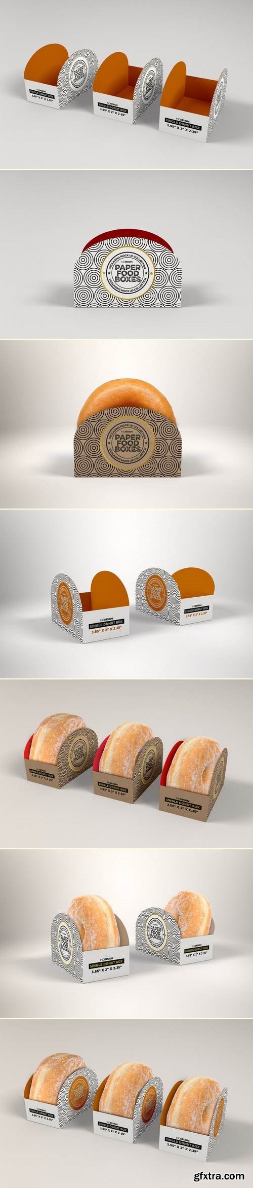 Single Donut Box Packaging Mockup
