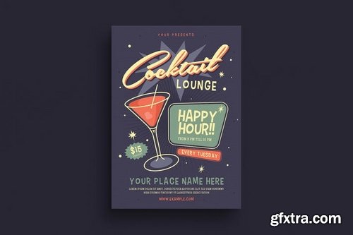Retro Cocktail Event Flyer