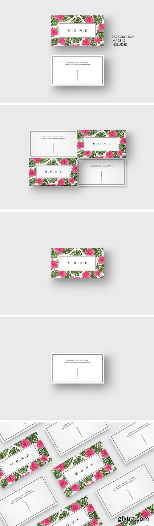 CM - Pink flowers business card template 1697629