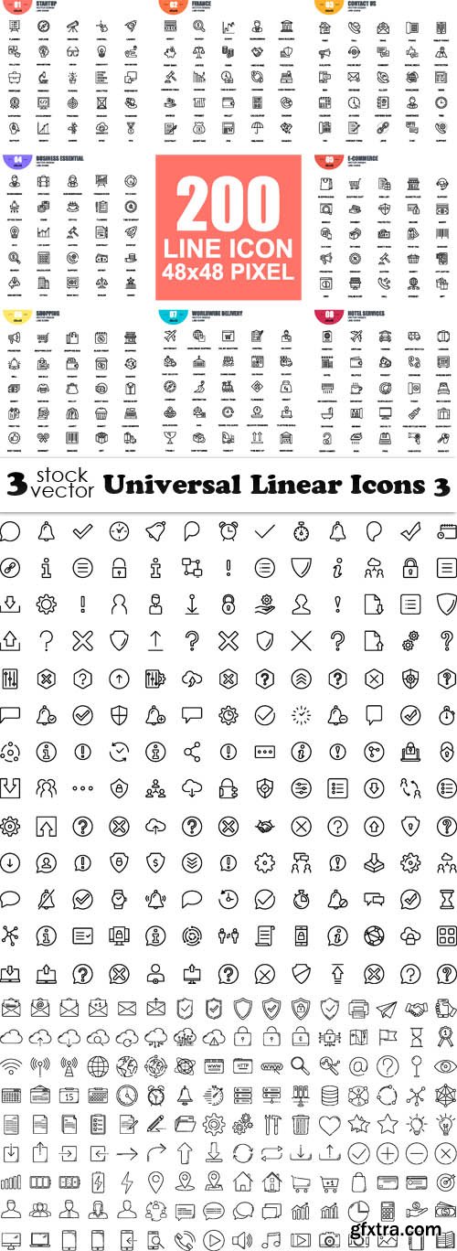 Vectors - Universal Linear Icons 3