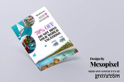 Travel Tour and Vacation Flyer PSD Template