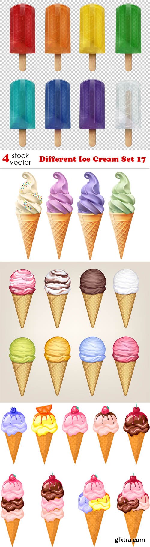 Vectors - Different Ice Cream Set 17