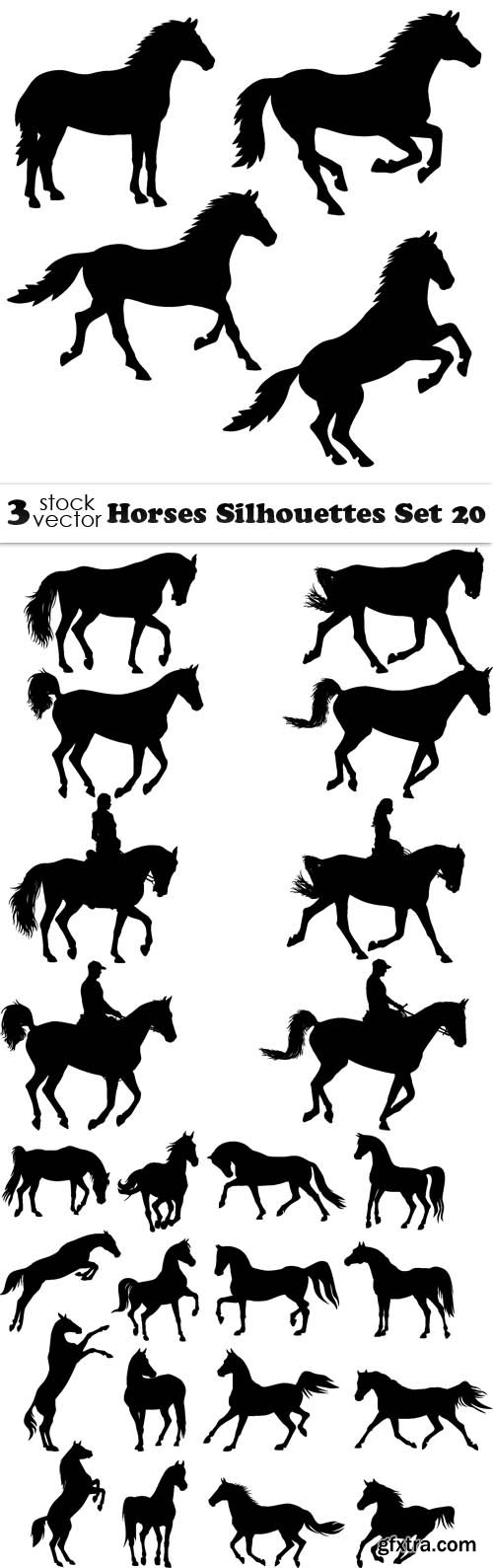 Vectors - Horses Silhouettes Set 20