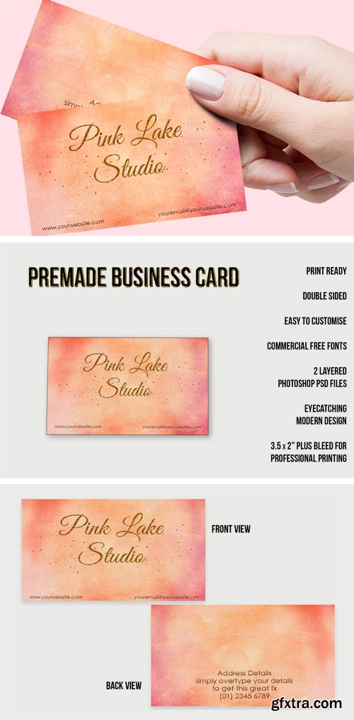 Designbundles - Gold Glitter Business Card Template 87177