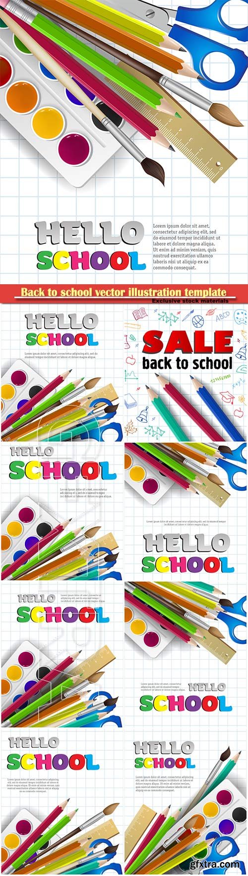 Back to school vector illustration template # 7