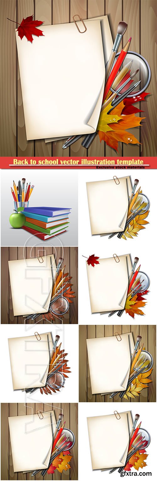 Back to school vector illustration template # 8