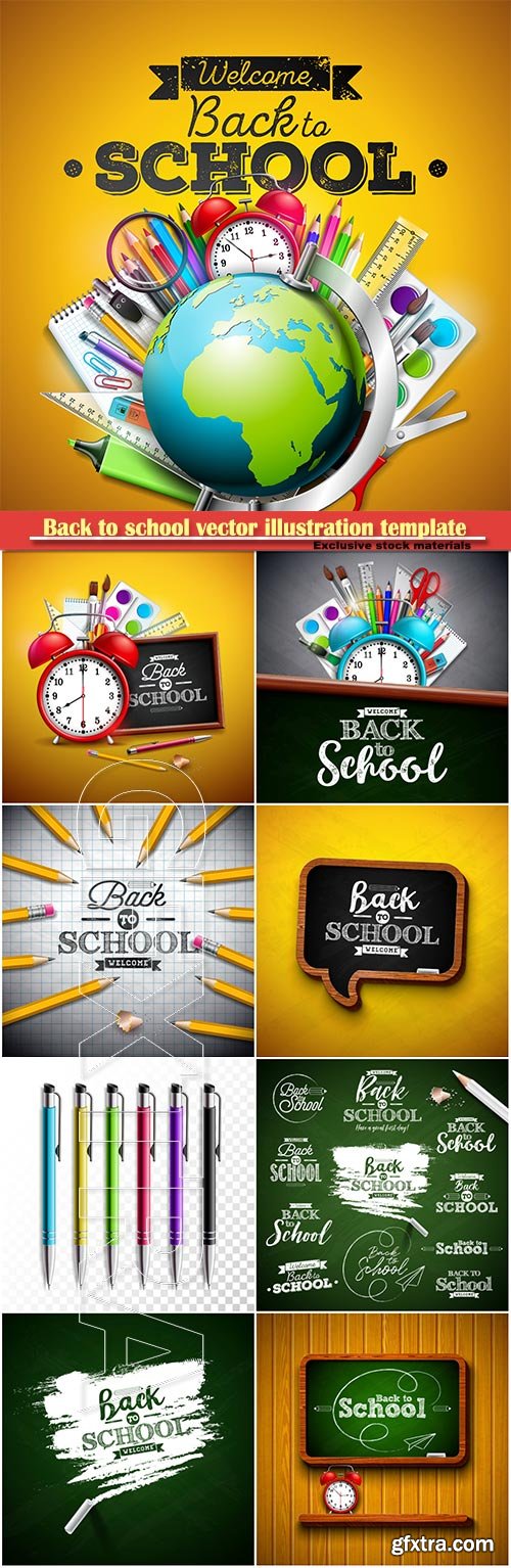 Back to school vector illustration template # 10