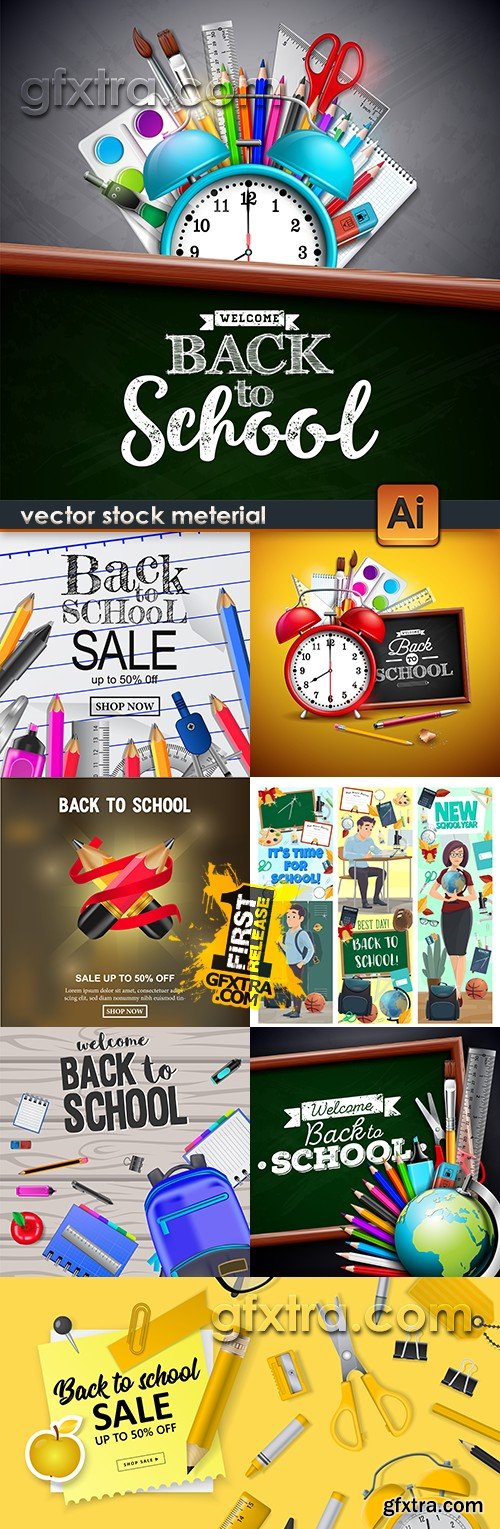 Back to school - Vector collection of illustrations 10