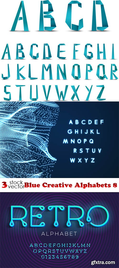 Vectors - Blue Creative Alphabets 8