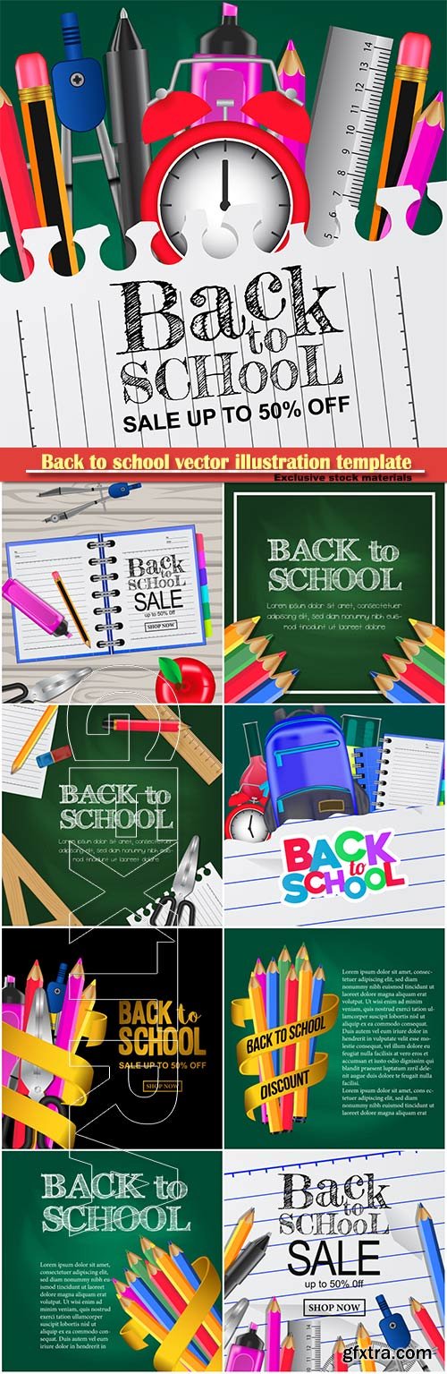 Back to school vector illustration template # 15
