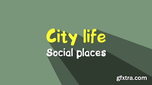 Pond5 - City Life Style Animated Creative Icons Of Social Places, 8 Icons Pack - 050883375