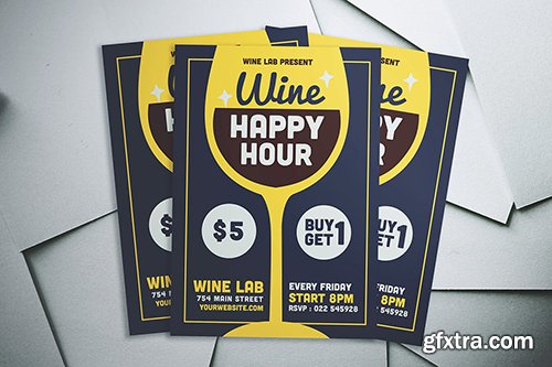 Wine Happy Hour Flyer