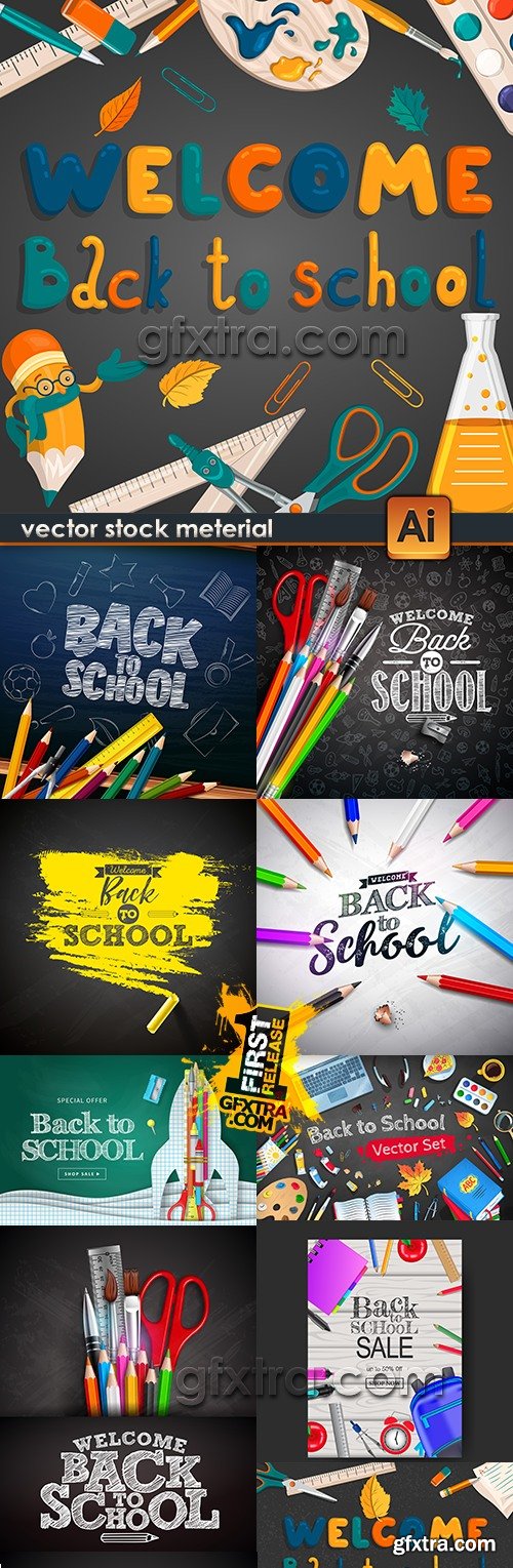 Back to school vector collection illustrations 12