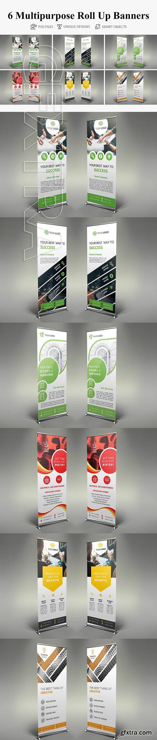 CreativeMarket - 6 Multipurpose Roll Up Banners 2823747