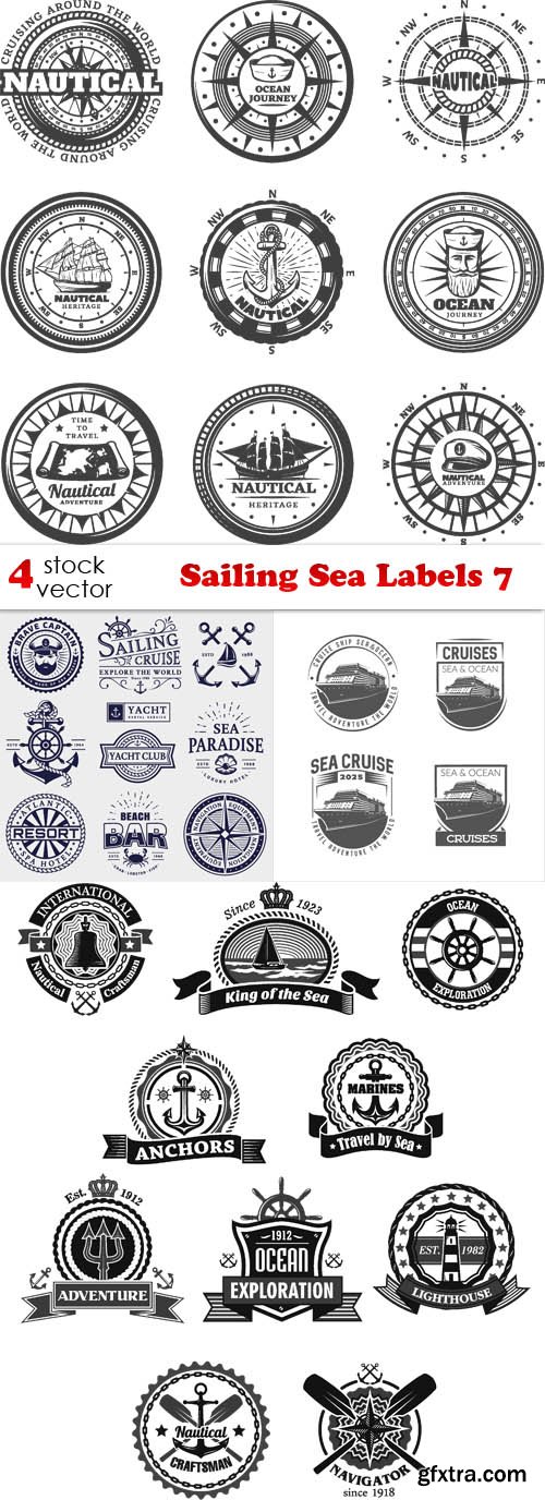 Vectors - Sailing Sea Labels 7