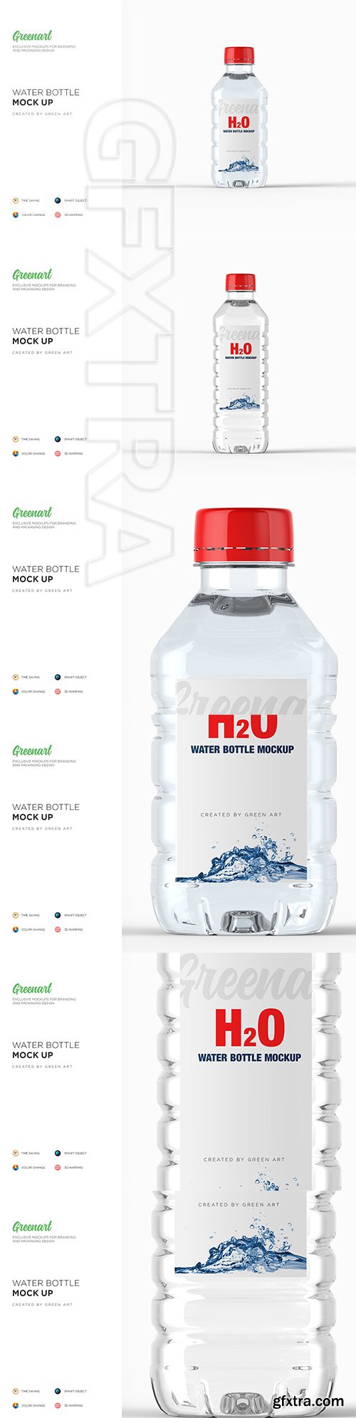 CreativeMarket - Plastic PET Bottle w Water Mockup 2738359