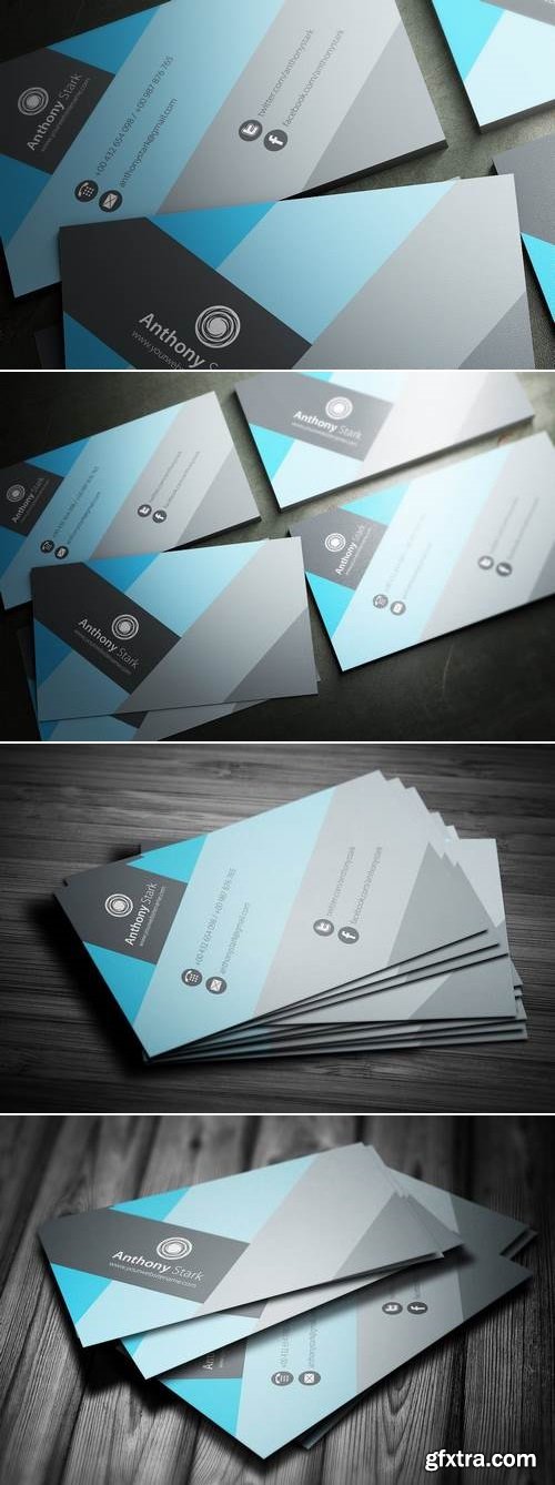 Aqua Blue Business Card Design