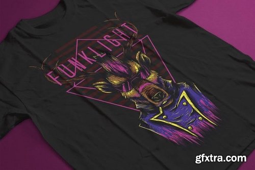 Funk Light T-Shirt Design Template