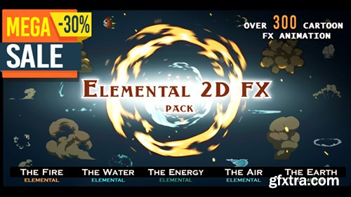Videohive Elemental 2D FX pack [300 elements] V5 9673890