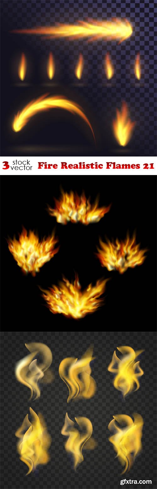 Vectors - Fire Realistic Flames 21