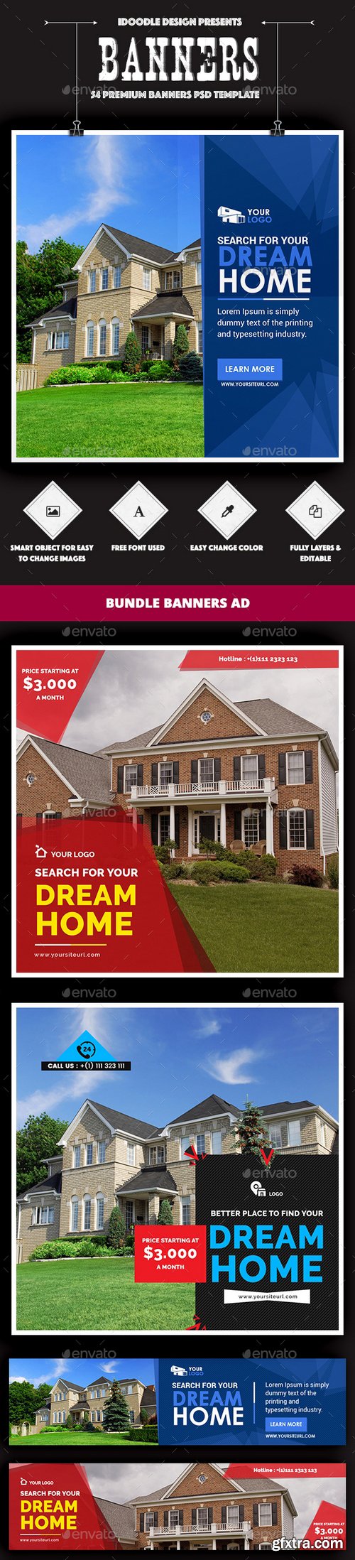 Graphicriver - Bundle Real Estate Banners Ads - 54 PSD [03 Sets] 16410069