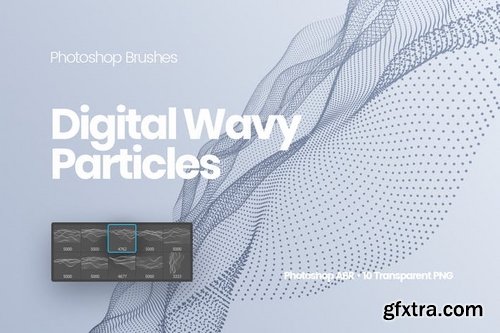 Digital Wavy Particles Photoshop Brushes