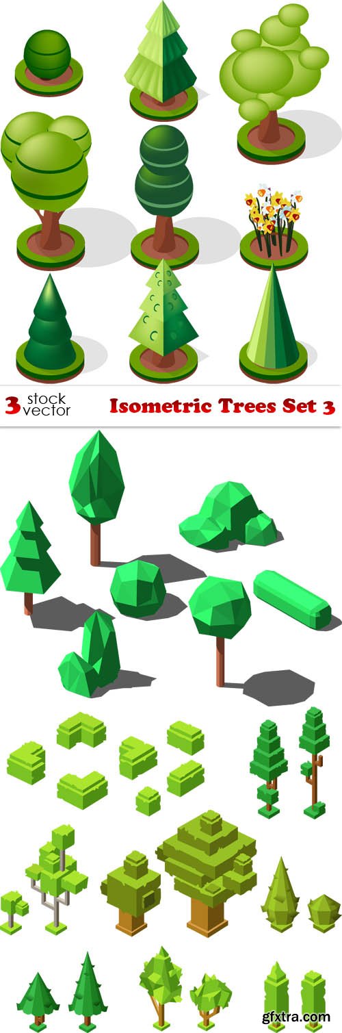Vectors - Isometric Trees Set 3
