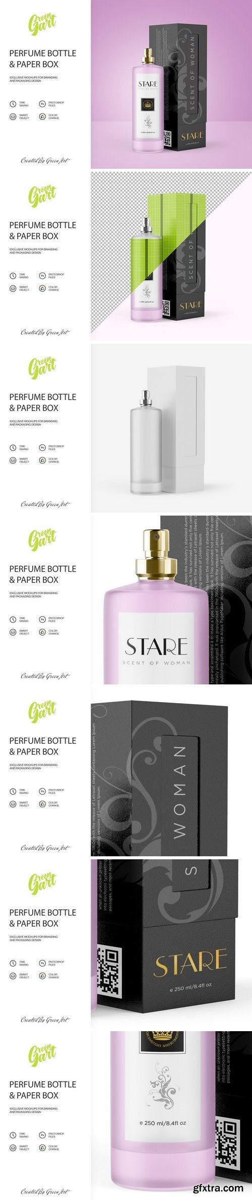 CM - Perfume Bottle & Paper Box Mockup 2238805