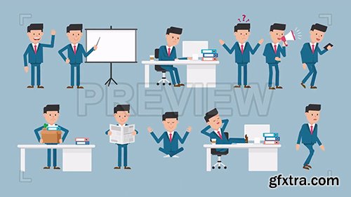 Corporate Man Character Pack #2 - 11 Actions/Poses 94413