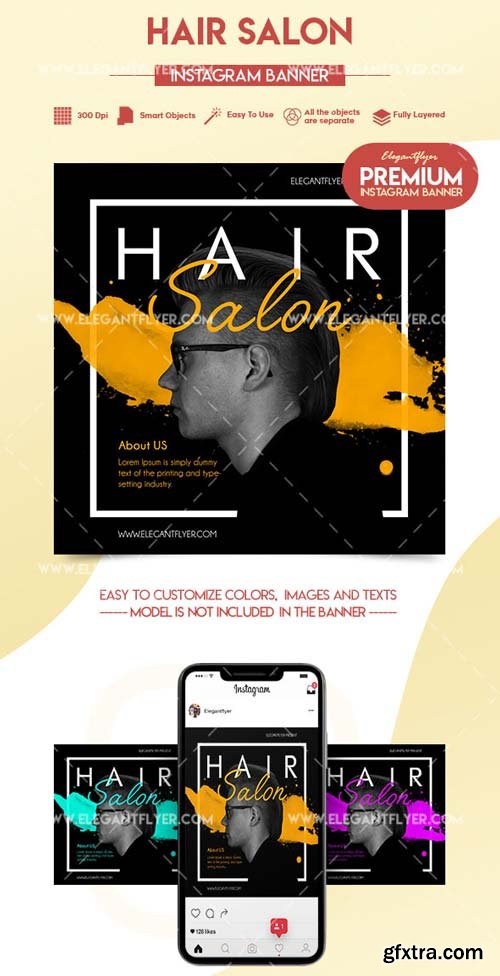 Hair Salon V2 2018 Premium Instagram Banner
